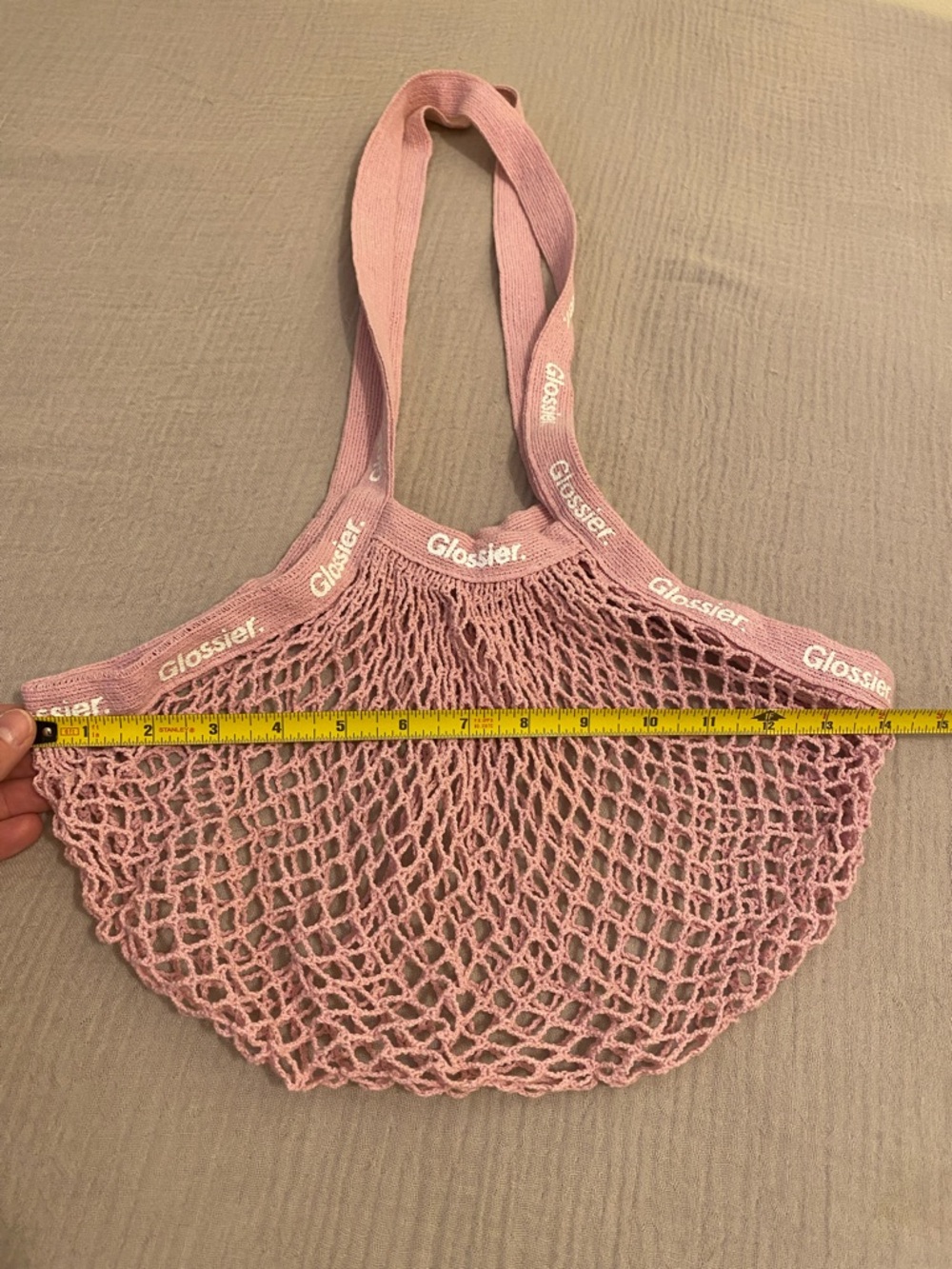 Glossier Dusty Rose Mesh Shopper Tote - Picture 3 of 5